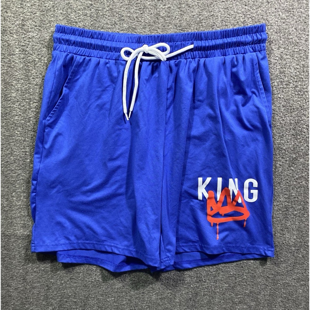 Manfinity Blue Drawstring Swim trunk Bottoms Mens Size L